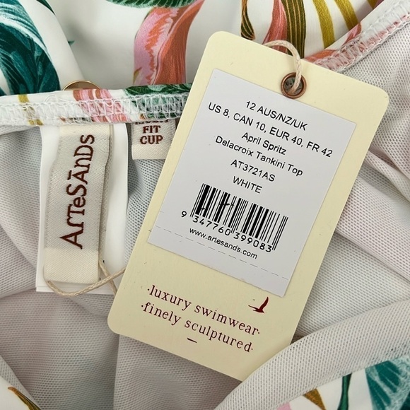 Artesands Nordstrom April Spritz White Delacroix Tankini Top Floral Size 8 NWT - Picture 5 of 5